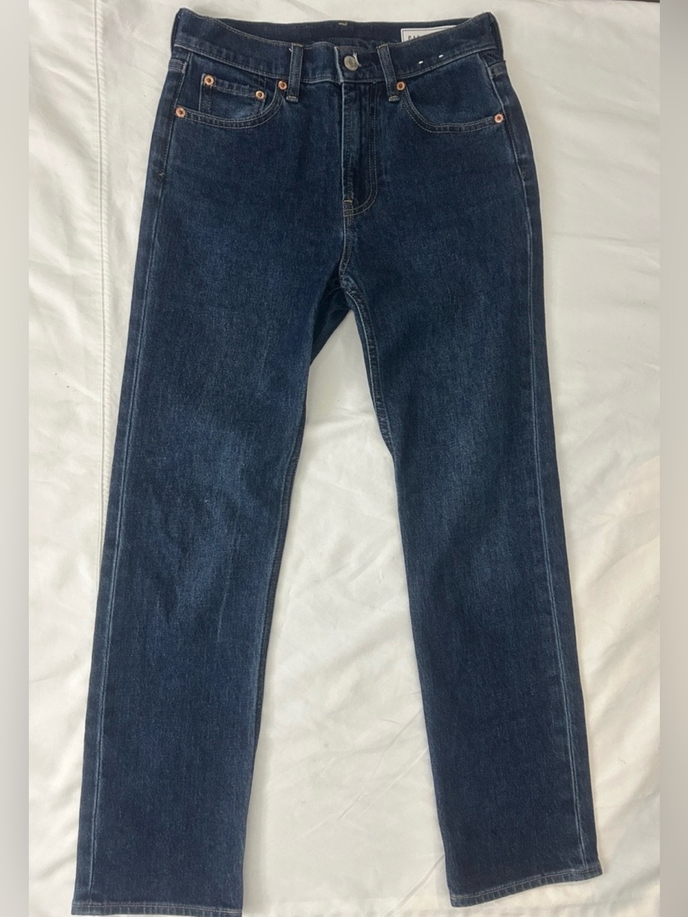 GAP '90s Straight High Rise Jeans Dark
Wash Indigo - Size 26 / 2 Petite